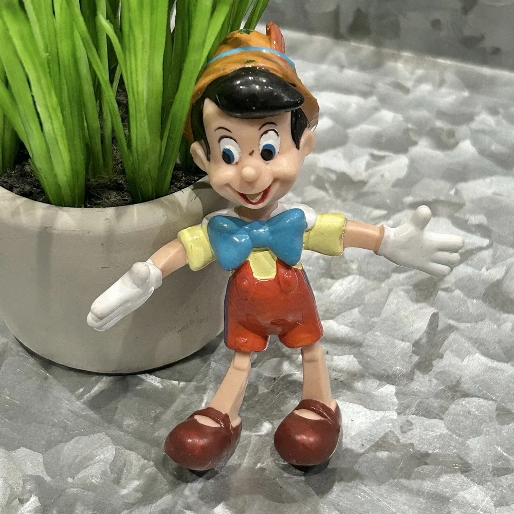 Vintage Disney Pinocchio Rubber Bend Em‎ Toy Figurine 4